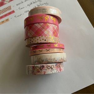 Bundle of (8) Pink “Curated” Washi Tape, 2 are NIP